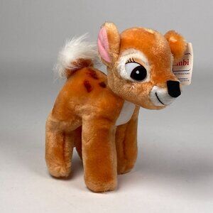 Vintage Walt Disney Productions Bambi Plush Stuffed Animal with Ear Tag